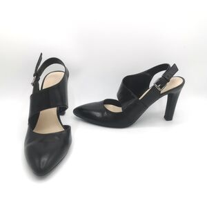 Size 8 Franco Sarto Black Heels, Buttery Soft Leather EUC